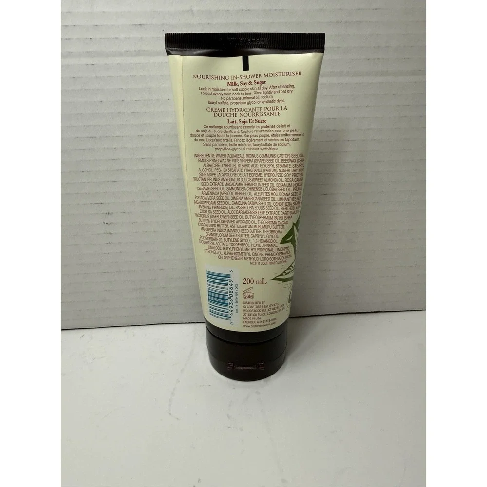 New Crabtree & Evelyn Naturals InShower Moisturizer Milk Soy & Sugar Discontinue